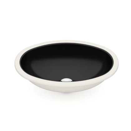 Lavatório De Embutir Oval Preto Celite 49x32,5cm