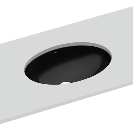 Lavatório De Embutir Oval Preto Celite 49x32,5cm - Imagem principal - 4b8cd83a-1ec5-4c37-858c-4acc89c7c7ca