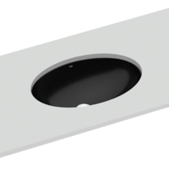Lavatório De Embutir Oval Preto Celite 49x32,5cm