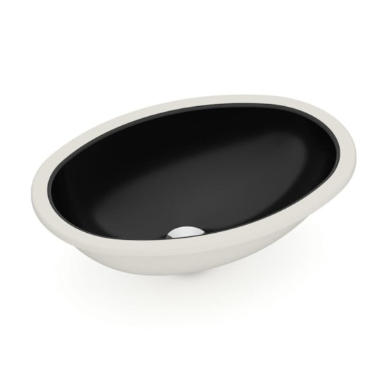 Lavatório De Embutir Oval Preto Celite 49x32,5cm - Imagem principal - b305cf7e-2645-4b1f-b574-9e3ebb329c32