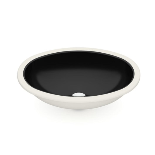 Lavatório De Embutir Oval Preto Celite 49x32,5cm - Imagem principal - 1f59cca9-449b-4881-b387-f316527060e2