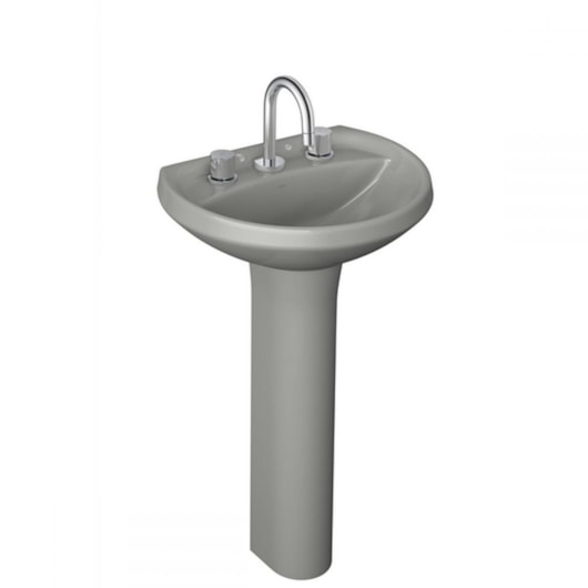 Lavatório Izy 46x36cm L915 Cinza Real Deca - Imagem principal - 3c1ec97b-7c2f-484f-ae80-958db4514c7b