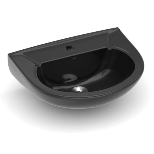 Lavatório Para Coluna 470x385 Furo Central Sem Ladrao Savei/azaléa Preto Celite - Imagem principal - e2148709-e151-4633-bf36-97f2d6f2da48