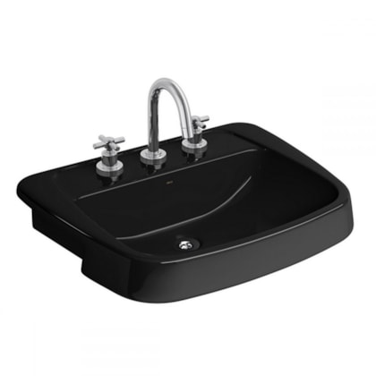 Lavatório Semi Encaixe 58x45cm Com Mesa L.82.95 Ébano Deca