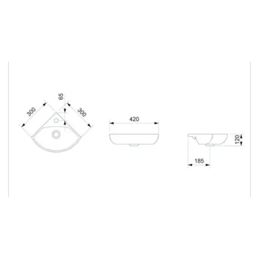 Lavatório Suspenso De Canto P Branco Incepa 43x34,5x3cm - Imagem principal - 11a24361-749e-47cd-bf39-7642429482fb