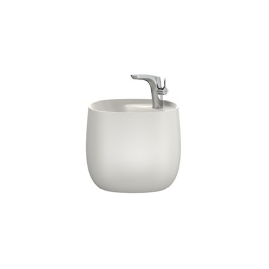Lavatório Suspenso Válvula 1.1/4 Beyond Beige Roca 47x46cm - Imagem principal - dd4635ac-905a-4f22-aba7-b0733286a975