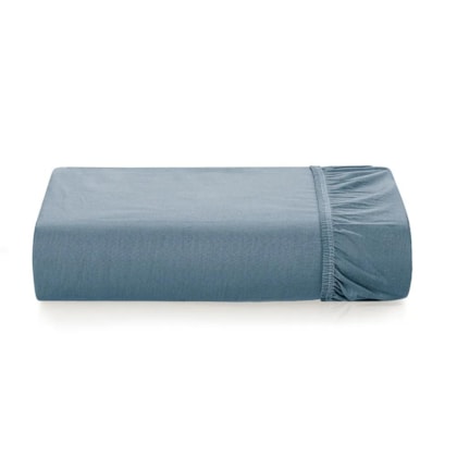 Lençol Com Elástico Bossa Casal Indigo 300 Fios Karsten 140x190x40cm