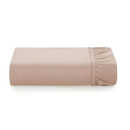 Lençol Com Elástico Bossa King Nude 300 Fios Karsten 193x203x45cm