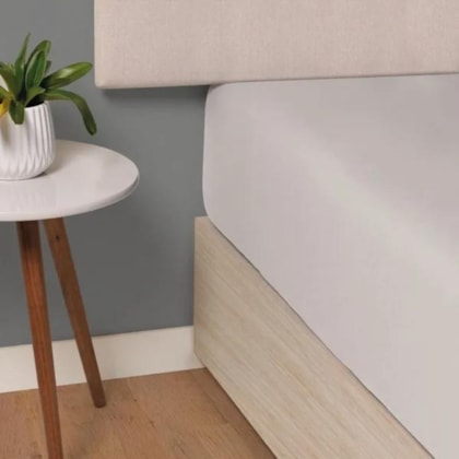 Lençol Com Elástico Bossa Prata King Cinza 300 Fios Karsten 193x203x45cm