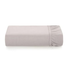 Lençol Com Elástico Bossa Prata Queen Cinza 300 Fios Karsten 160x200x45cm