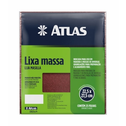 Lixa Massa E Madeira Atlas Grão 60 (Unidade)