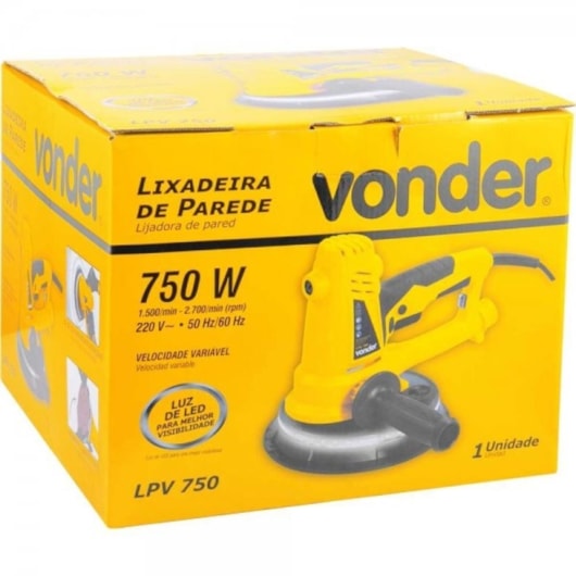 Lixadeira De Parede Com Led LPV 750 220V Vonder                                                  - Imagem principal - c59dfb5f-2fe2-43e2-8cbf-9462cf181475