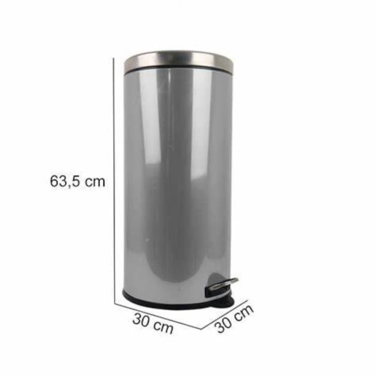 Lixeira Com Pedal e Balde Inox Brinox 30 Litros  - Imagem principal - 041eb035-ca8d-409a-80ff-15fb44026b7b