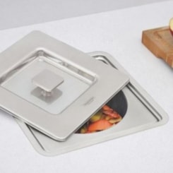 Lixeira De Embutir Em Inox Clean Square 5l Com Balde Plástico Tramontina