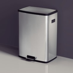 Lixeira em Aço Inox com Balde Removível e Pedal Octos Tramontina 45L