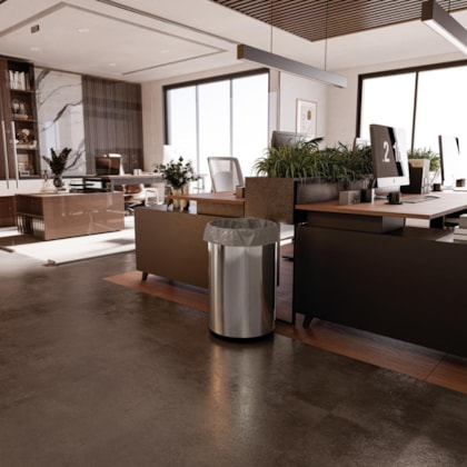Lixeira  Em Aço Inox Liguria Acetinado Tramontina 70L