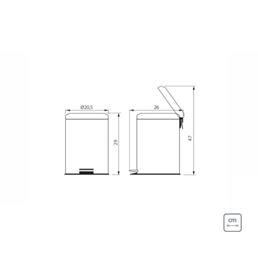 Lixeira Inox com Pedal Brasil 5L com Acabamento Polido e Balde Interno Tramontina - Imagem principal - e7474314-0f2d-4e9a-a55b-bd25748c688a