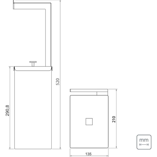 Lixeira Inox Slim 5.5 Litros E Suporte Para Papel Tramontina - Imagem principal - 2e1f015c-c123-4466-916b-814bf05577c3