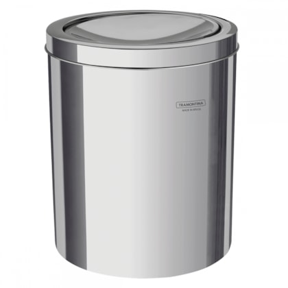 Lixeira Inox Swing com Acabamento Scotch Brite e Tampa Basculante 5L Tramontina