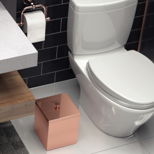 Lixeira Luz em Inox com Acabamento Scotch Brite e Revestimento Rose Gold a Base de Verniz 4,5L Tramontina - Imagem principal - 9321406b-7c2a-4e15-994b-01e79eb2d64e