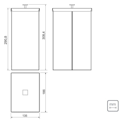 Lixeira Luz Slim em Aço Inox com Acabamento Scotch Brite e Revestimento Black Matte 5,5 L Tramontina