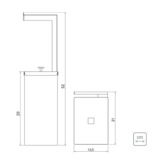 Lixeira Luz Slim em Aço Inox com Acabamento Scotch Brite e Revestimento Black Matte com Suporte para Papel Higiênico 5,5 L Tramontina - Imagem principal - 567572b4-fa2b-4019-ac46-5ed97eed05dc