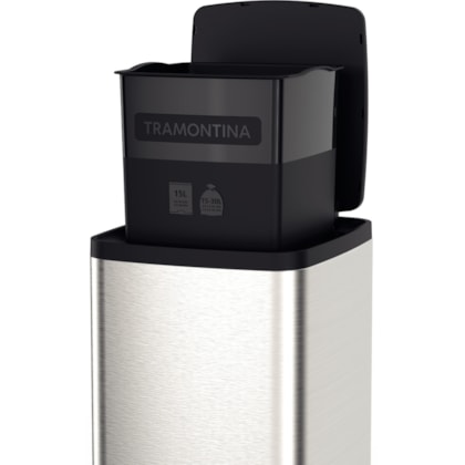 Lixeira Octos em Aço Inox com Balde Removível e Pedal 15 L Tramontina