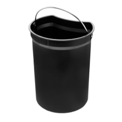 Lixeira Preta E Inox Escovado Redonda Com Pedal E Balde 5 Litros Ghelplus