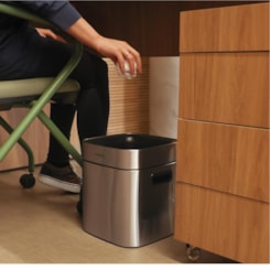 Lixeira Sem Tampa Square Acetinado Tramontina 8L