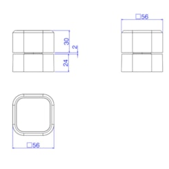 Loes Acabamento para Registro de Gaveta 1/2, 3/4 e 1 Quadrado You Black Matte Deca