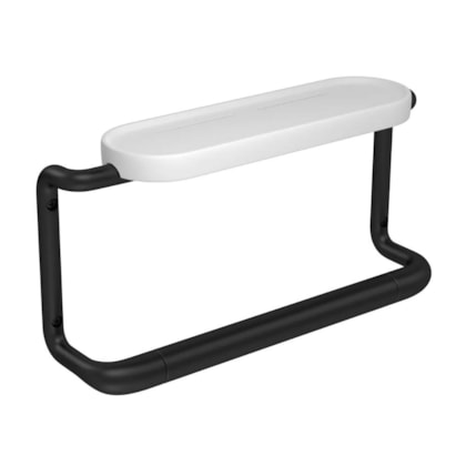 Loes Barra De Apoio Com Prateleira Black Matte Deca 40cm