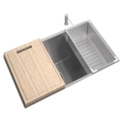 Loes Cuba De Cozinha Retangular Inox Com Acessórios Deca 75X40cm