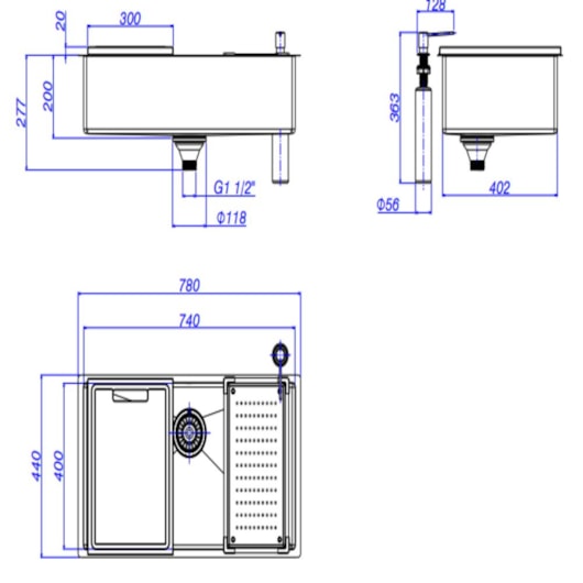 Loes Cuba De Cozinha Retangular Inox Com Acessórios Deca 75X40cm - Imagem principal - 1bb2bc41-3c3a-4b00-bbc9-0ddf5d88ae2a