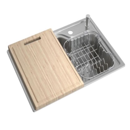 Loes Cuba De Cozinha Retangular Inox Com Acessórios Facile Deca 60x40cm