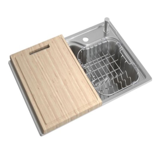 Loes Cuba De Cozinha Retangular Inox Com Acessórios Facile Deca 60x40cm - Imagem principal - 9e2c5498-65ff-4039-bb66-cea5975b502f