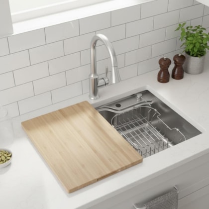 Loes Cuba De Cozinha Retangular Inox Com Acessórios Facile Deca 60x40cm