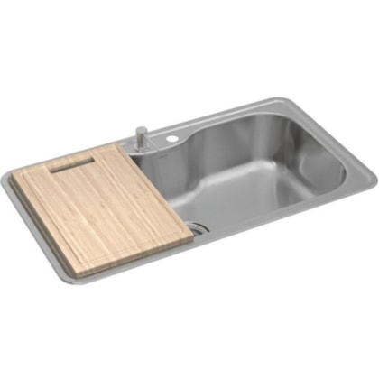 Loes Cuba De Cozinha Retangular Inox Com Acessórios Facile Deca 80x40cm