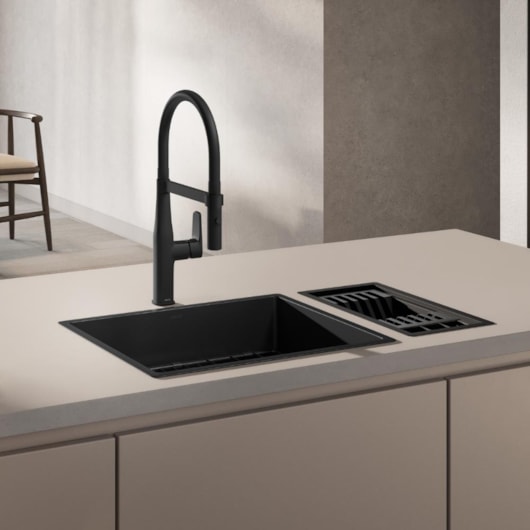 Loes Cuba De Cozinha Retangular Suprema Black Mate Deca 50x40cm - Imagem principal - 1c4312bb-b4c7-4775-93a8-096ff14ea4b1
