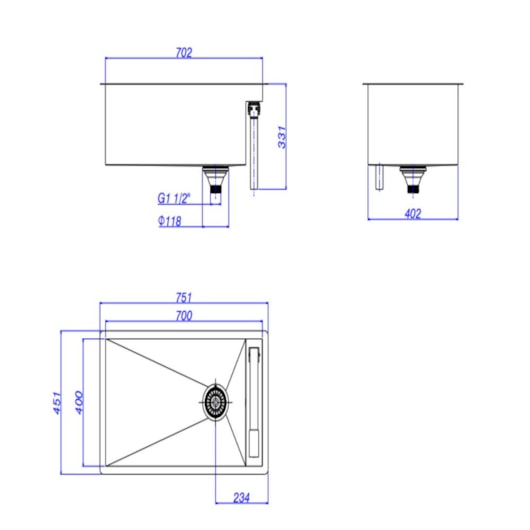 Loes Cuba Retangular Em Inox Para Cozinha Com Monocomando Deca Suprahide 70x40cm - Imagem principal - 6484dc12-f548-4b61-98cd-7f3ed63a65a9