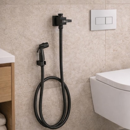 Loes Ducha Higiênica Com Registro E Derivação Dream Black Matte Deca