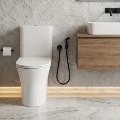 Loes Ducha Higiênica Com Registro E Derivação Duna Clássica Black Matte Deca