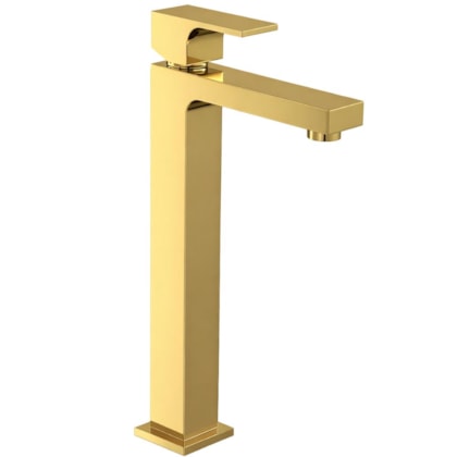 Loes Lavatório De Mesa Monocomando Unic Bica Alta Gold Deca