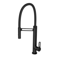 Loes Misturador Monocomando De Mesa Para Cozinha Bica Flexível Urban Black Matte Deca