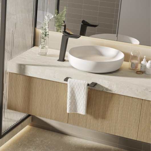 Loes Misturador Monocomando Lavatório Bica Alta Float Black Matte Deca - Imagem principal - e3fa4035-7500-4bee-8aa6-d6cd51ed6a07