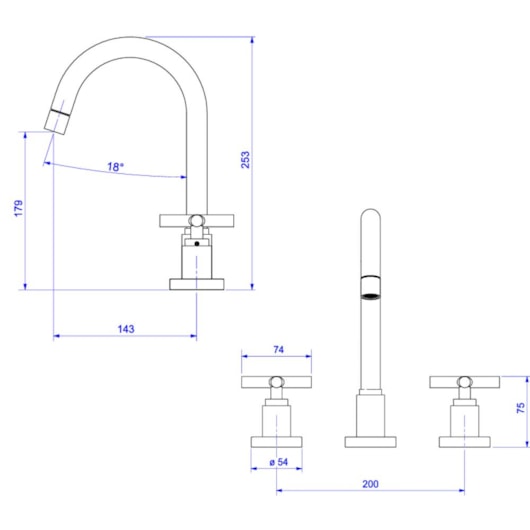 Loes Misturador Para Lavatório De Mesa Duna Clássica Bica Alta Black Matte Deca - Imagem principal - 9c119a96-aac9-4dd5-9001-99d25f19363a