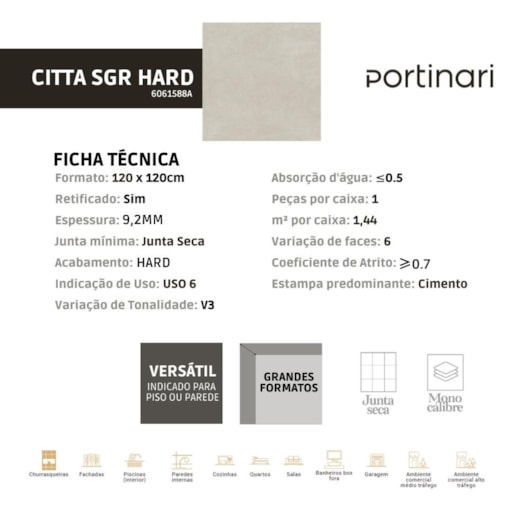 Loes Porcelanato Portinari Citta Sgr Externo 120x120cm Retificado - Imagem principal - c111154d-bbf3-4e9b-8b7f-f1f39e175415