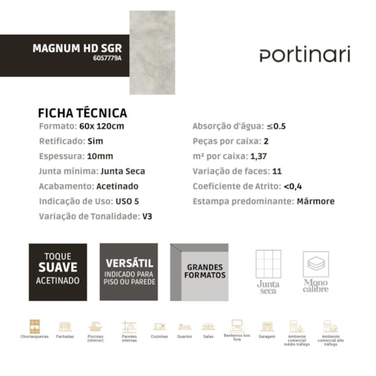 Loes Porcelanato Portinari Magnum Hd Sgr Acetinado 58,4x117cm Retificado - Imagem principal - feb19aca-7e7a-45c4-b889-85434fdd64a6