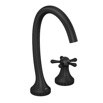 Loes Torneira Para Lavatório De Mesa Bica Alta Dn15 Black Matte Deca