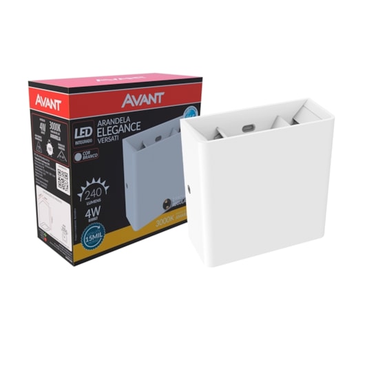 Luminária Arandela Elegance Versatti LED 4W Luz amarela 3000k Branca Prova d'água IP65 Bivolt Avant - Imagem principal - 1ed77c24-5c8c-4773-8c03-5b95c6d7823c