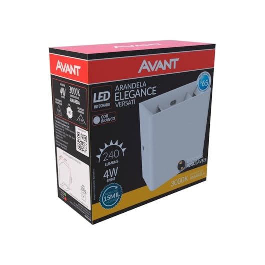 Luminária Arandela Elegance Versatti LED 4W Luz amarela 3000k Branca Prova d'água IP65 Bivolt Avant - Imagem principal - 8f02aa19-5b6c-45d5-ac42-c4b21576f915